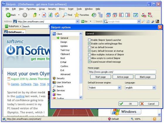 Скриншот программы sleipnir