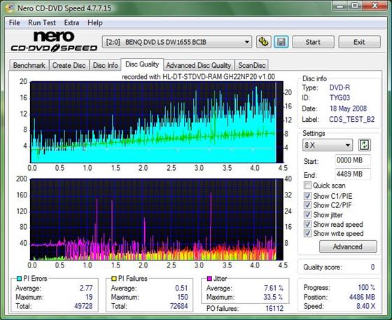 Скриншот программы nero cd-dvd speed