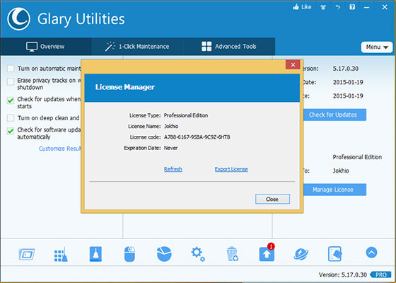 Скриншот программы glary utilities 5