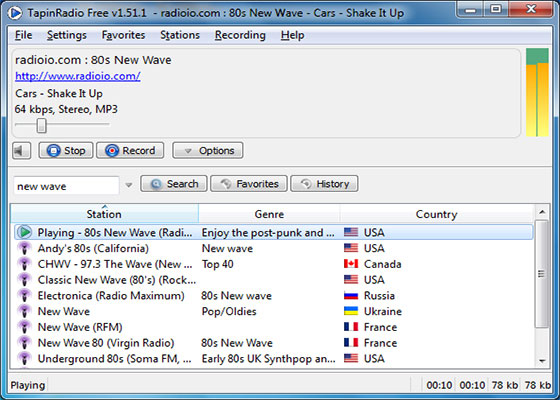Скриншот программы tapinradio
