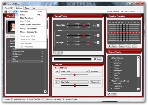 Скриншот программы morphvox pro для windows 10