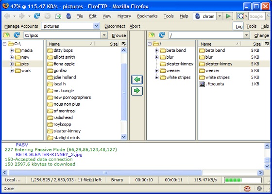 Скриншот программы fireftp