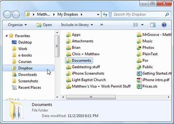 Скриншот программы dropbox