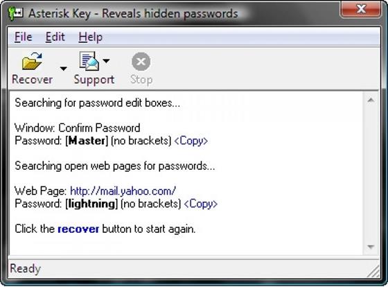 Скриншот программы asterisk key