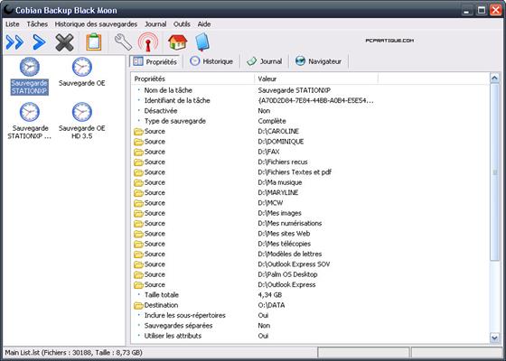 Скриншот программы cobian backup