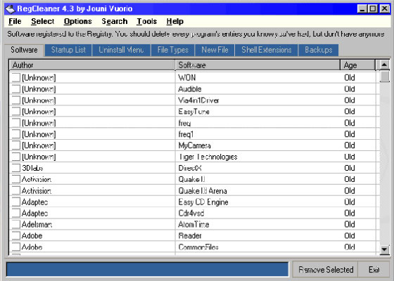 Скриншот программы regcleaner для windows 7
