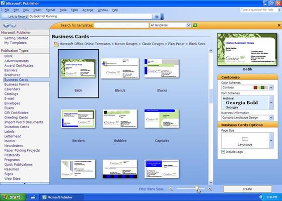 Скриншот программы microsoft publisher