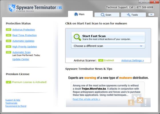 Скриншот программы spyware terminator