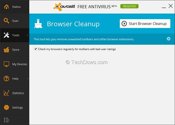 Скриншот программы avast browser cleanup
