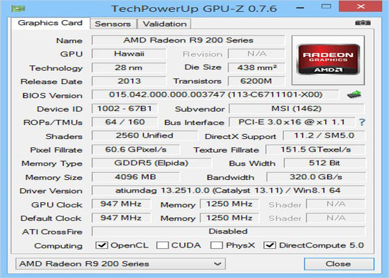 Скриншот программы gpu-z для windows 7
