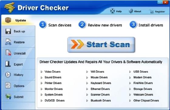 Скриншот программы driver checker