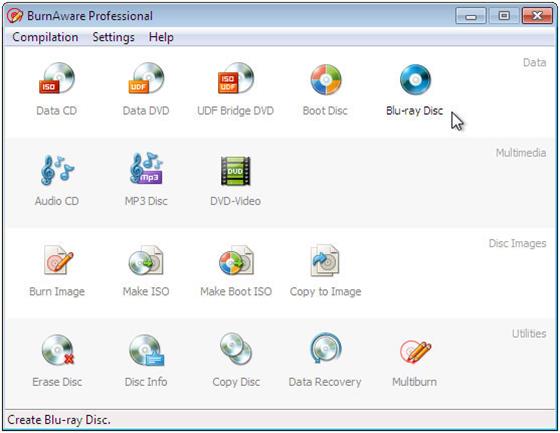 Скриншот программы burnaware professional