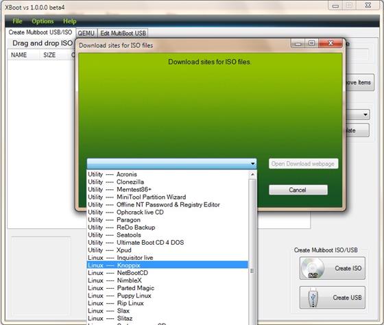 Скриншот программы xboot