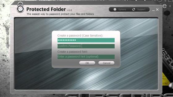 Скриншот программы protected folder