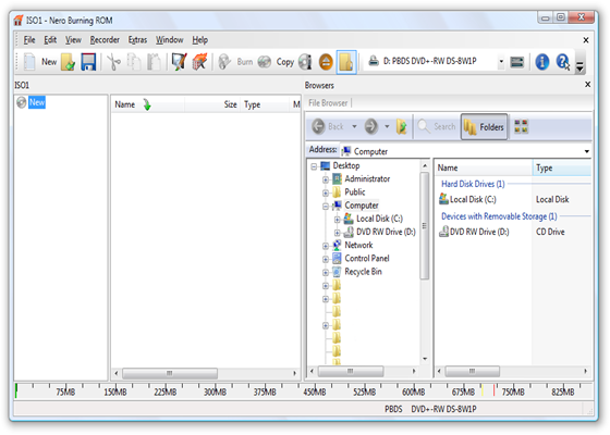 Скриншот программы nero для windows 7