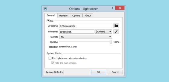 Скриншот программы lightscreen