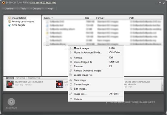 Скриншот программы daemon tools ultra