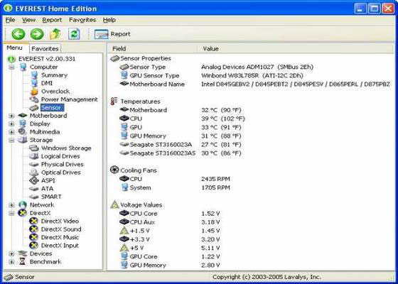 Скриншот программы everest для windows 7