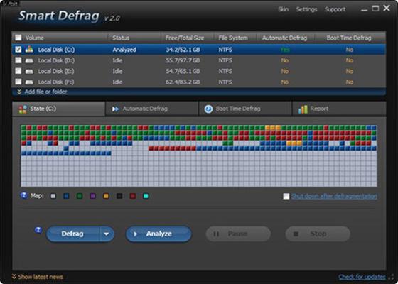 Скриншот программы iobit smart defrag