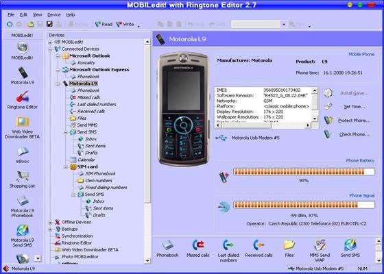 Скриншот программы mobiledit