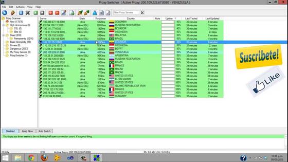 Скриншот программы proxy switcher standard