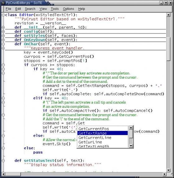 Скриншот программы scite