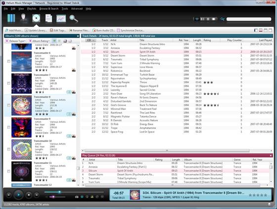 Скриншот программы helium music manager