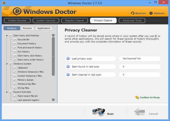 Скриншот программы windows doctor