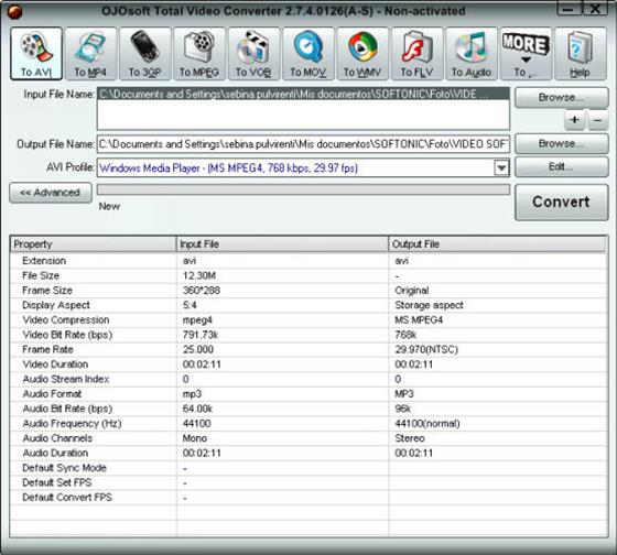 Скриншот программы ojosoft total video converter