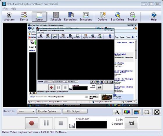 Скриншот программы debut video capture
