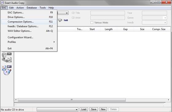 Скриншот программы exact audio copy