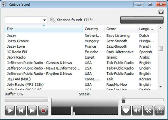 Скриншот программы radiosure для windows 10