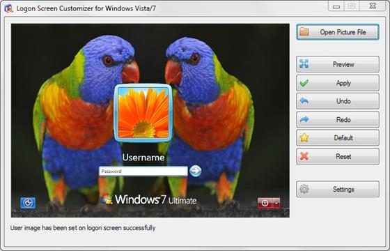 Скриншот программы vslogonscreencustomizer