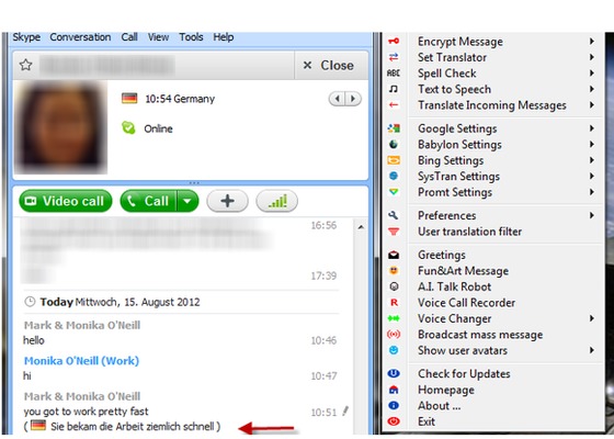 Скриншот программы clownfish for skype для windows 10