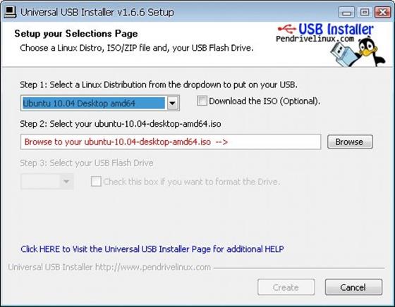 Скриншот программы universal usb installer
