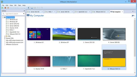 Скриншот программы vmware workstation