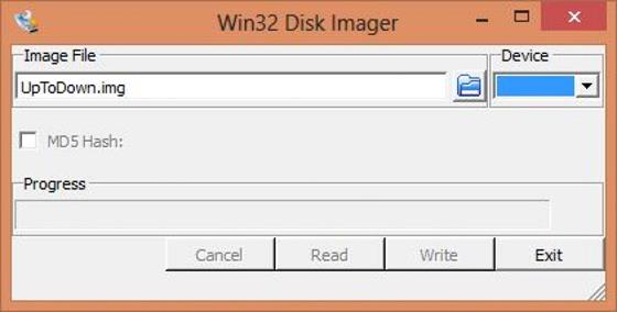 Скриншот программы win32 disk imager