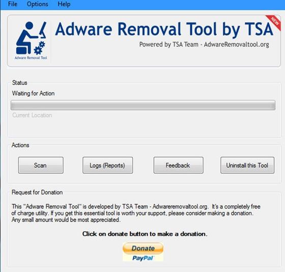 Скриншот программы adware removal tool