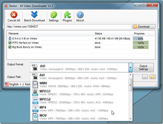 Скриншот программы kastor all video downloader