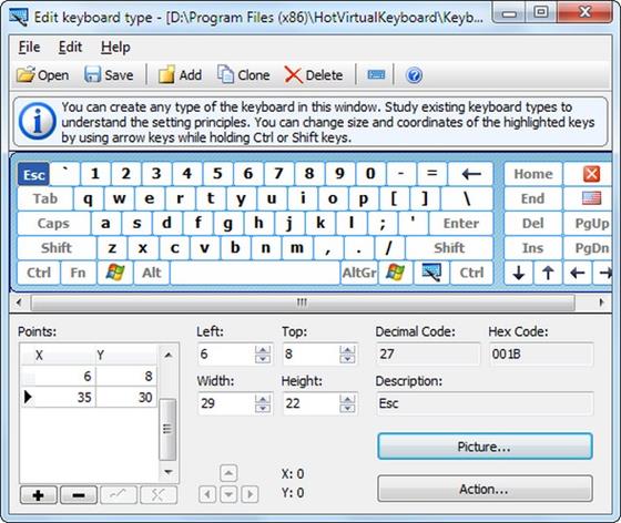 Скриншот программы virtual keyboard