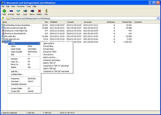 Скриншот программы 7 zip для windows 10