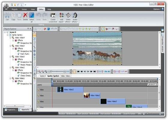 Скриншот программы free video editor для windows 7
