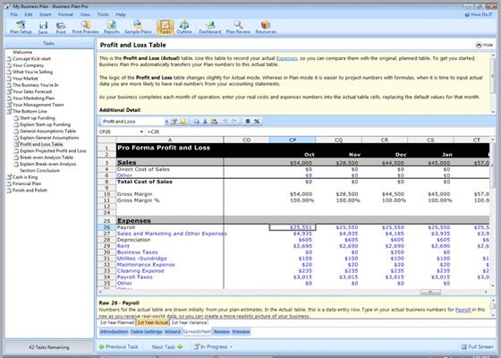 Скриншот программы business plan pro