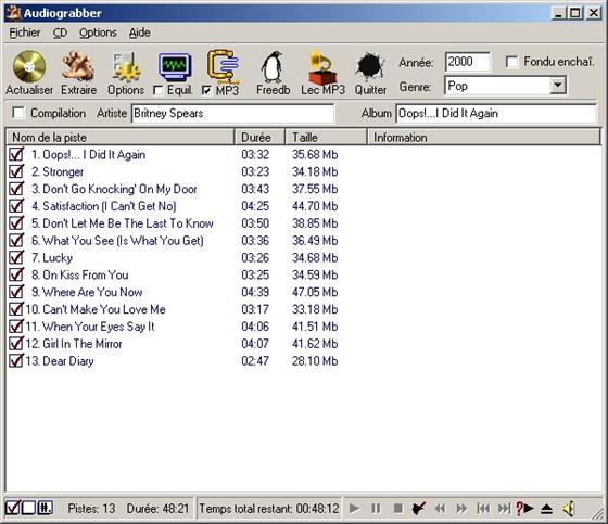 Скриншот программы audiograbber