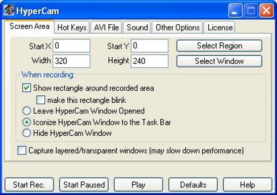 Скриншот программы hypercam