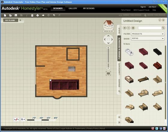 Скриншот программы autodesk homestyler