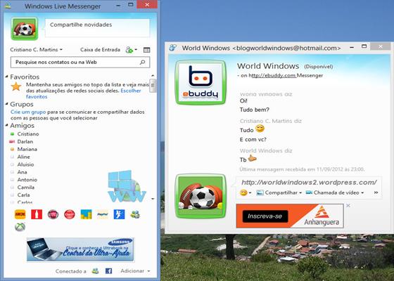 Скриншот программы windows live messenger