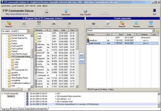 Скриншот программы ftp commander