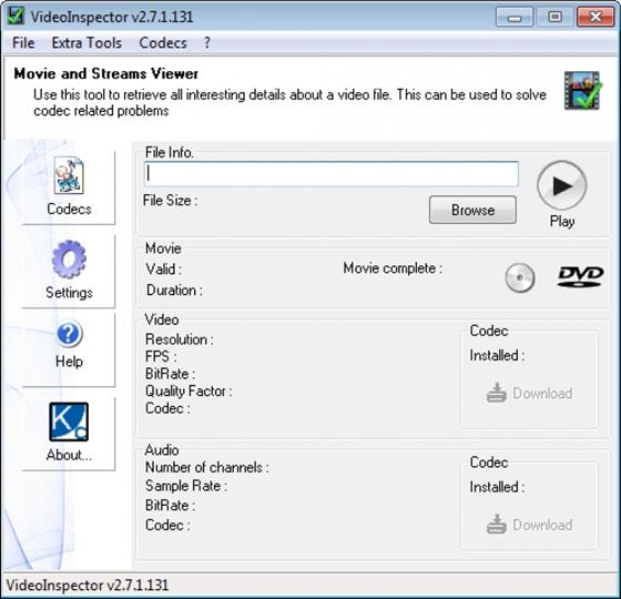 Скриншот программы videoinspector